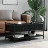 vidaXL Table basse noir 99x50x50 cm bois d'ingénierie