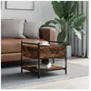 vidaXL Table basse chêne fumé 50x50x50 cm bois d'ingénierie