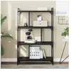 vidaXL Bibliothèque à 4 niveaux noir 76x32x123 cm bois d'ingénierie