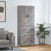 vidaXL Vidaxl Buffet Haut Sonoma Gris 69,5x34x180 Cm Bois D'ingénierie