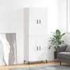 vidaXL Vidaxl Buffet Haut Blanc 69,5x34x180 Cm Bois D'ingénierie