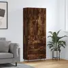 vidaXL Vidaxl Buffet Haut Chêne Fumé 69,5x34x180 Cm Bois D'ingénierie