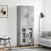 vidaXL Buffet haut Gris béton 69,5x34x180 cm Bois d'ingénierie