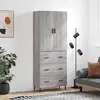 vidaXL Buffet haut Sonoma gris 69,5x34x180 cm Bois d'ingénierie