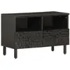 vidaXL Meuble TV noir 70x33x46 cm bois massif de manguier