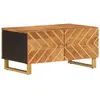 vidaXL Table basse marron et noir 80x50x40 cm bois de massif manguier