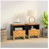 vidaXL Tables de chevet 2 pcs marron et noir bois de manguier solide