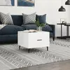 vidaXL Table basse blanc brillant 50x50x40 cm bois d'ingénierie
