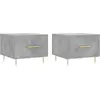 vidaXL Tables basses 2 pcs gris béton 50x50x40 cm bois d'ingénierie