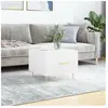 vidaXL Table basse blanc 50x50x40 cm bois d'ingénierie