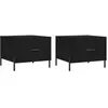 vidaXL Tables basses 2 pcs noir 50x50x40 cm bois d'ingénierie