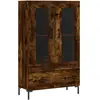 vidaXL Buffet haut chêne fumé 69,5x31x115 cm bois d'ingénierie