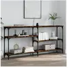 vidaXL Table console chêne fumé 160x29x75 cm bois d'ingénierie