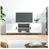 vidaXL Meuble TV blanc brillant 150x30x50 cm bois d'ingénierie