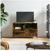 vidaXL Meuble TV Chêne fumé 80x36x50 cm Bois d'ingénierie