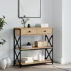vidaXL Table console chêne sonoma 75x28x75 cm bois d'ingénierie