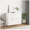vidaXL Buffet blanc 90x34x80 cm bois d'ingénierie