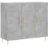 vidaXL Buffet gris béton 90x34x80 cm bois d'ingénierie