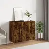 vidaXL Buffet chêne fumé 90x34x80 cm bois d'ingénierie