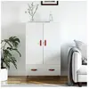 vidaXL Buffet haut blanc brillant 69,5x31x115 cm bois d'ingénierie