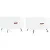 vidaXL Tables basses 2 pcs blanc brillant 50x50x40cm bois d'ingénierie