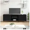 vidaXL Meuble TV noir 150x30x50 cm bois d'ingénierie