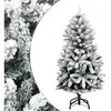 vidaXL Sapin de Noël artificiel à charnières avec neige floquée 120 cm
