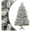 Sapin de Noël artificiel à charnières avec neige floquée 210 cm