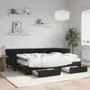 vidaXL Lit de jour avec gigogne et tiroirs noir 80x200 cm velours