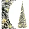 vidaXL Sapin de Noël artificiel escamotable avec neige floquée 200 LED