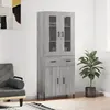vidaXL Buffet haut Sonoma gris 69,5x34x180 cm Bois d'ingénierie
