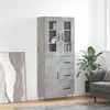 vidaXL Buffet haut Gris béton 69,5x34x180 cm Bois d'ingénierie