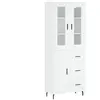 vidaXL Buffet haut Blanc 69,5x34x180 cm Bois d'ingénierie