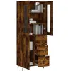 vidaXL Buffet haut Chêne fumé 69,5x34x180 cm Bois d'ingénierie