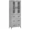 vidaXL Buffet haut Gris béton 69,5x34x180 cm Bois d'ingénierie