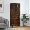 vidaXL Buffet haut Chêne fumé 69,5x34x180 cm Bois d'ingénierie