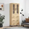 vidaXL Highboard chêne Sonoma 69,5x34x180 cm Matériau dérivé du bois