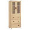 vidaXL Highboard chêne Sonoma 69,5x34x180 cm Matériau dérivé du bois