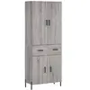 vidaXL Buffet haut Sonoma gris 69,5x34x180 cm Bois d'ingénierie