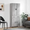 vidaXL Buffet haut Sonoma gris 69,5x34x180 cm Bois d'ingénierie