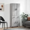 vidaXL Vidaxl Buffet Haut Sonoma Gris 69,5x34x180 Cm Bois D'ingénierie