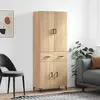 vidaXL Highboard chêne Sonoma 69,5x34x180 cm Matériau dérivé du bois