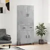 vidaXL Buffet haut Gris béton 69,5x34x180 cm Bois d'ingénierie