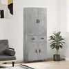 vidaXL Buffet haut Gris béton 69,5x34x180 cm Bois d'ingénierie