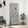 vidaXL Buffet haut Sonoma gris 69,5x34x180 cm Bois d'ingénierie