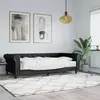 vidaXL Lit de jour avec matelas noir 90x200 cm similicuir