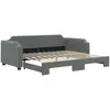 vidaXL Lit de jour avec lit gigogne gris foncé 80x200 cm tissu