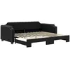 vidaXL Lit de jour avec lit gigogne noir 80x200 cm tissu