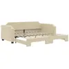 vidaXL Lit de jour avec lit gigogne crème 80x200 cm tissu