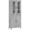 vidaXL Buffet haut Gris béton 69,5x34x180 cm Bois d'ingénierie